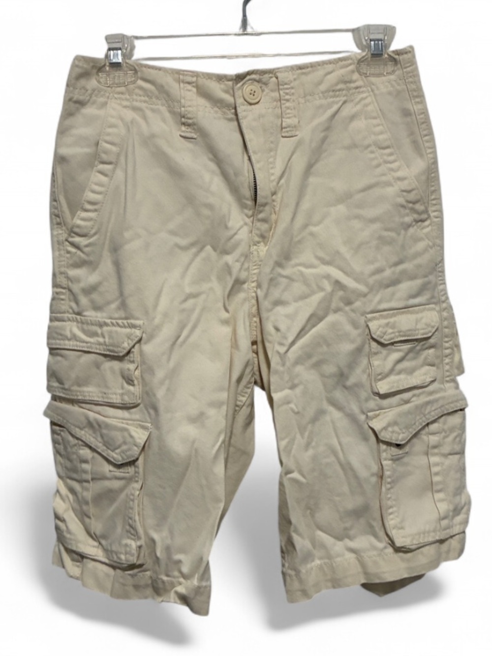 Y2K Faded Glory Long Cargo Shorts - Cream